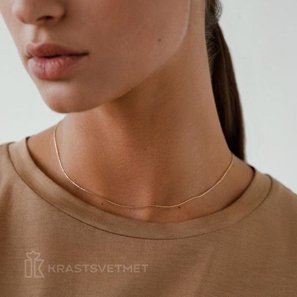 Цепь из красного золота 585, плетение «Снейк»